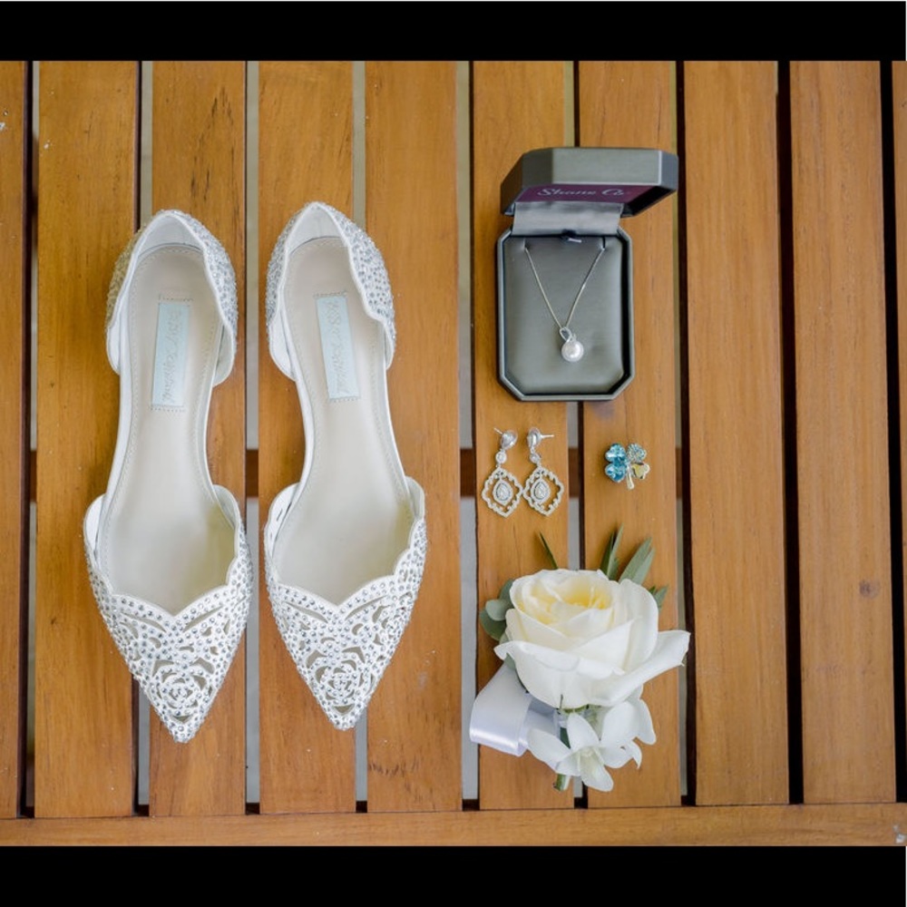 Never worn Betsey Johnson wedding shoes